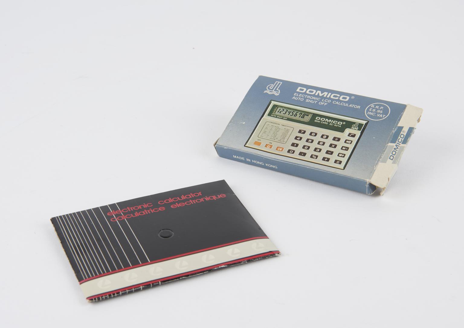Low cost 'credit card size'' solar powered pocket calculator (Solar Powered Pocket Calculator)
